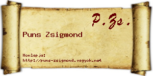 Puns Zsigmond névjegykártya
